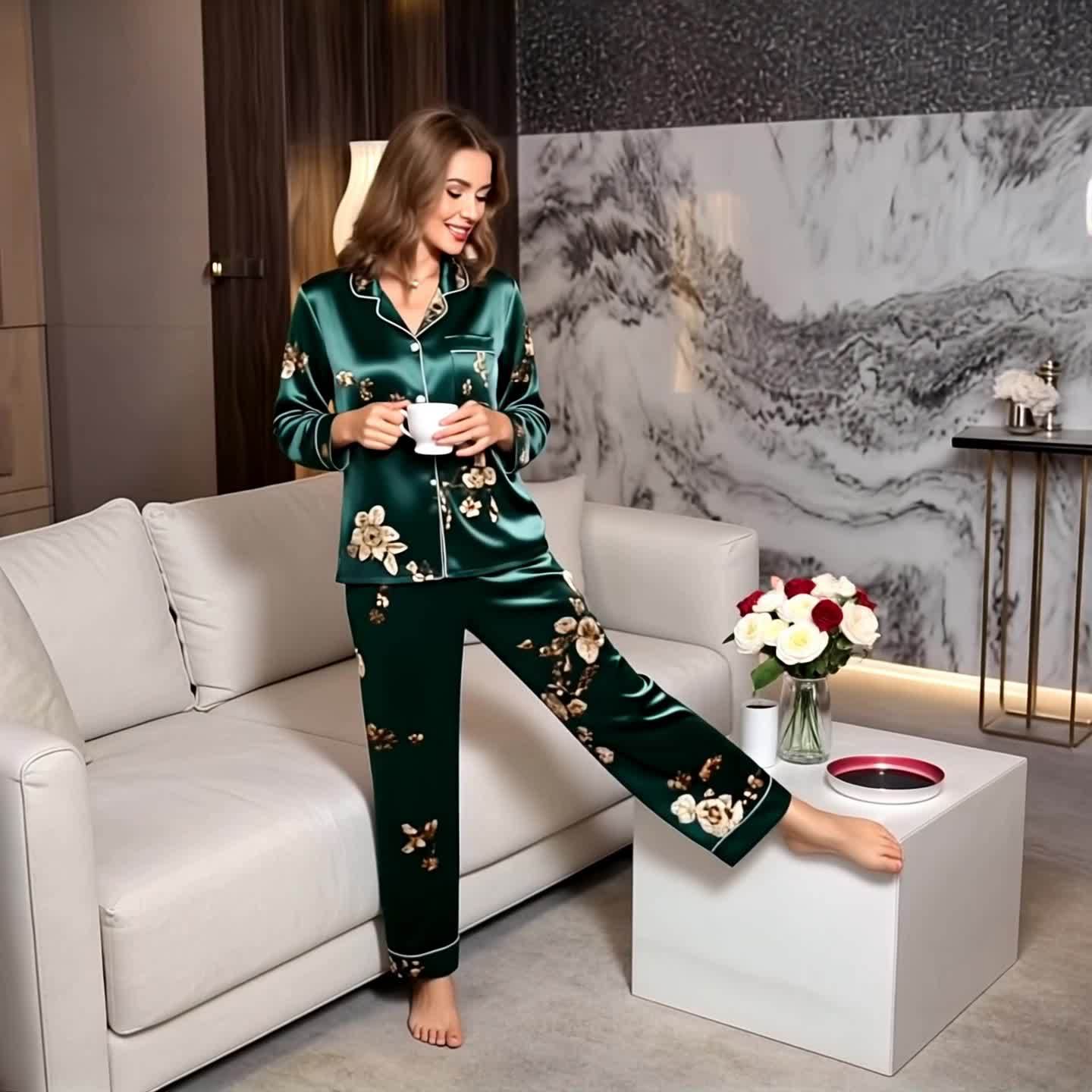 IRIS | SATIN PYJAMA SET
