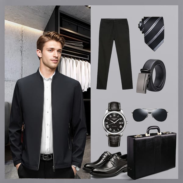 Men's Stand Collar Zip Jacket — Lightweight Casual Fit