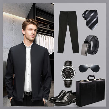 Men's Stand Collar Zip Jacket — Lightweight Casual Fit