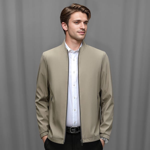 Men's Stand Collar Zip Jacket — Lightweight Casual Fit