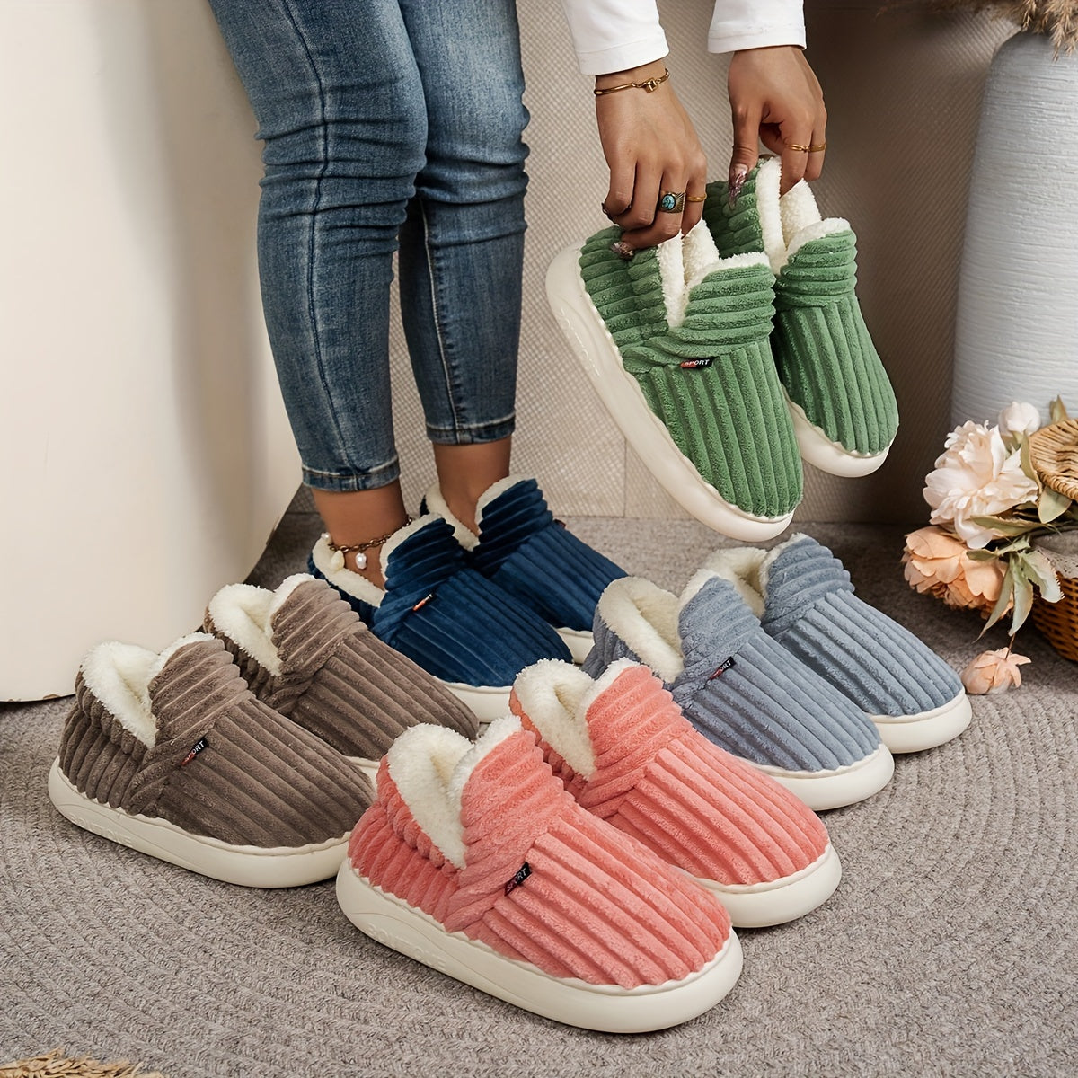 MILA | FLEECE-LINED WINTER SLIPPERS