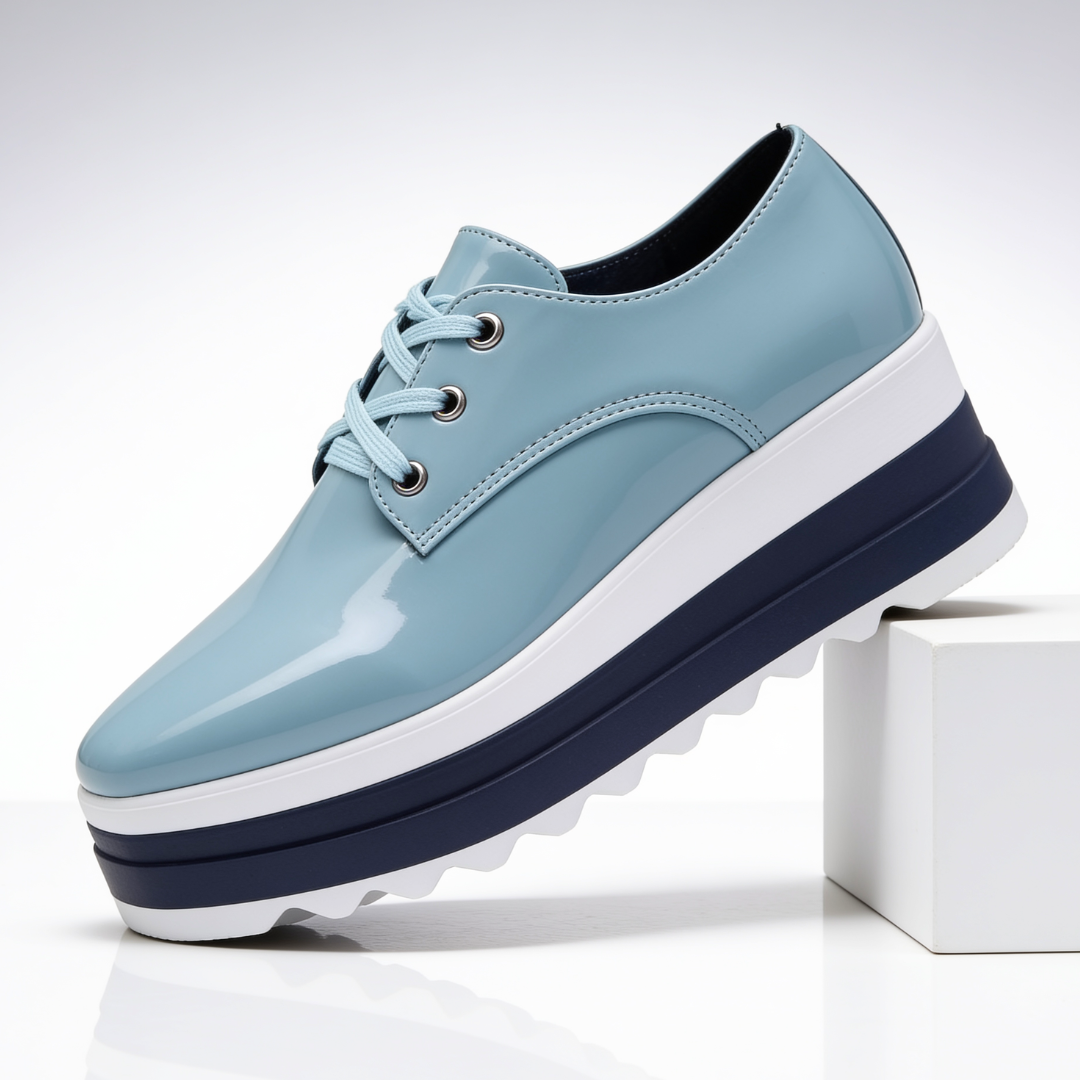 SOFIA Comfort Platform Shoes in Blue, product studio shot