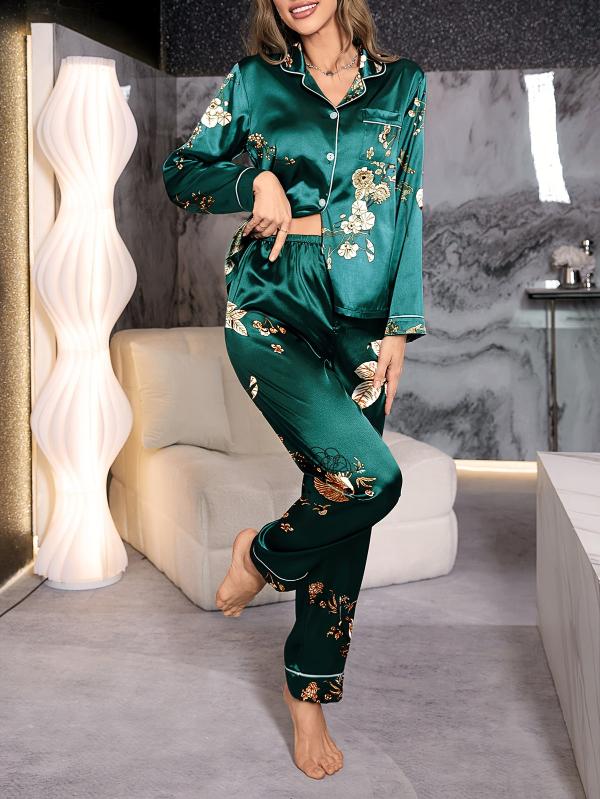 IRIS | SATIN PYJAMA SET