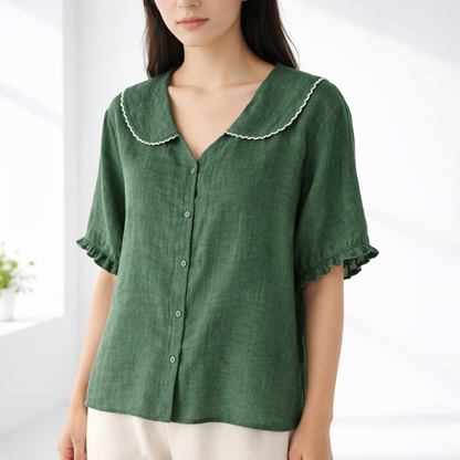 Olivia Cotton-Linen Blouse