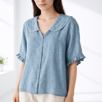 Olivia Cotton-Linen Blouse