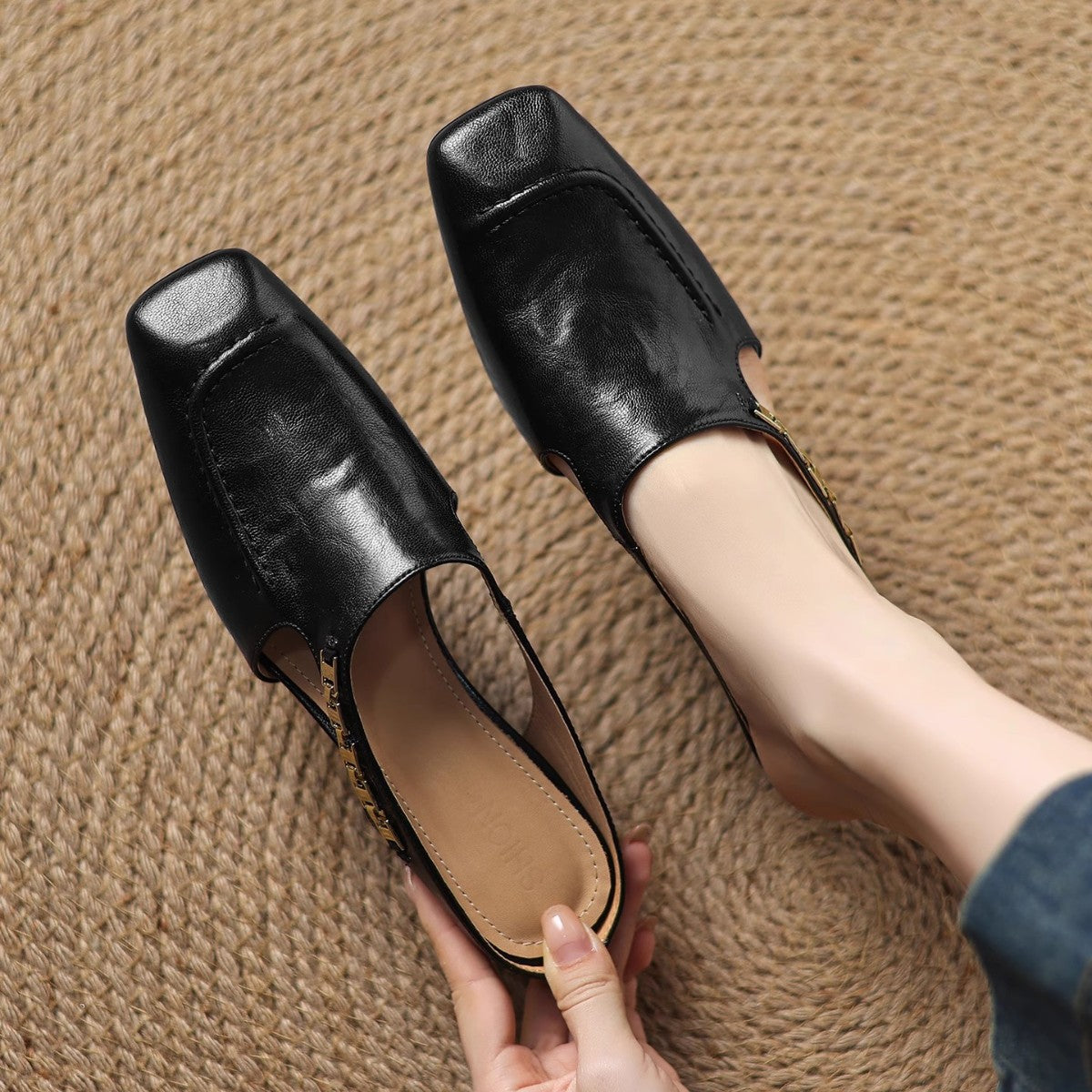 Kensington Leather Mules
