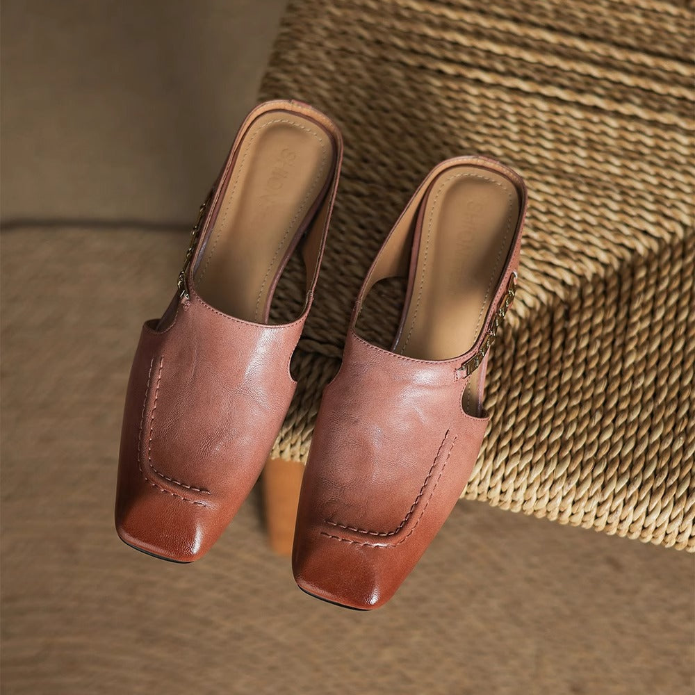 Kensington Leather Mules
