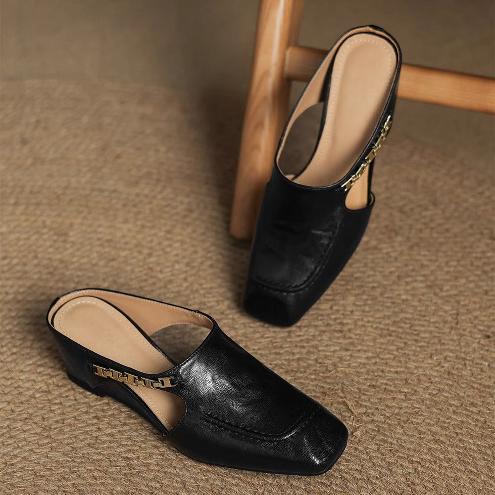 Kensington Leather Mules