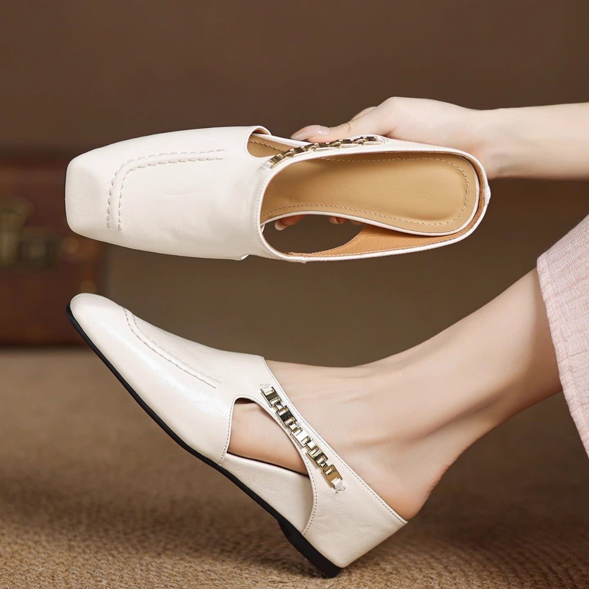 Kensington Leather Mules