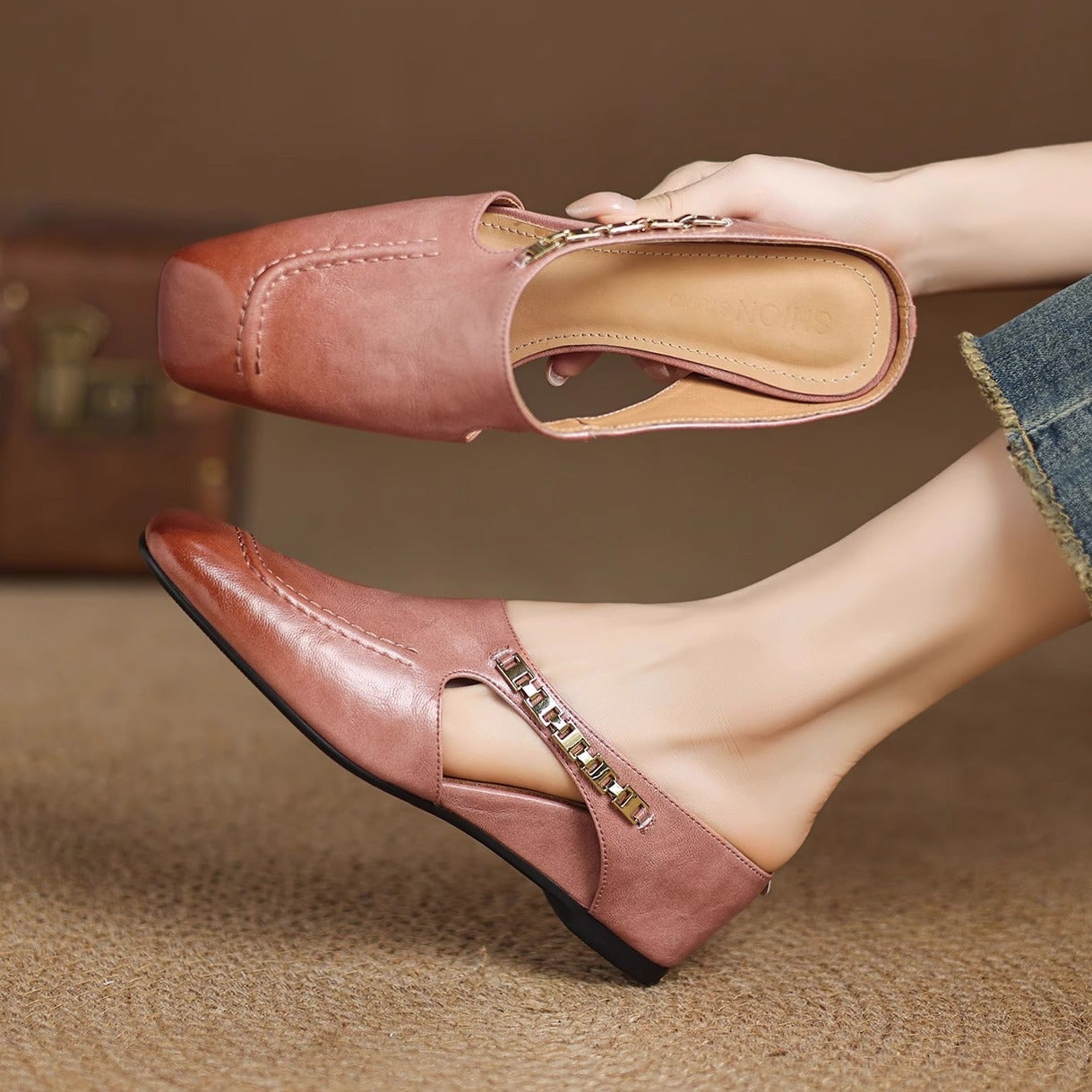 Kensington Leather Mules