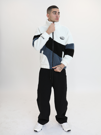 ROWAN | COLOUR-BLOCK FLEECE JACKET