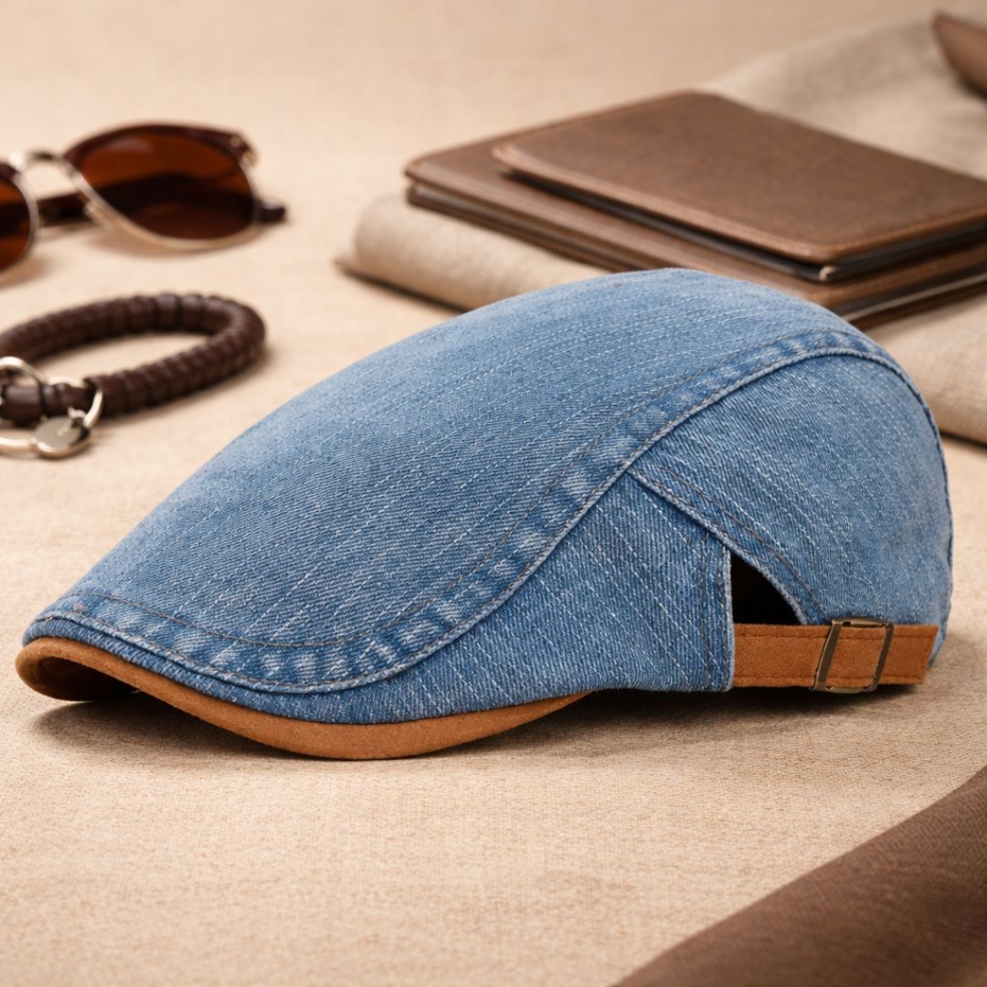 Classic Denim Flat Cap