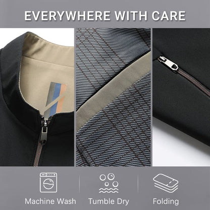 Men's Stand Collar Zip Jacket — Lightweight Casual Fit