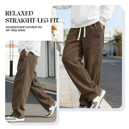 Men's Relaxed-Fit Drawstring Trousers with Side Pockets