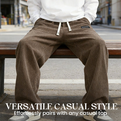 Men's Relaxed-Fit Drawstring Trousers with Side Pockets