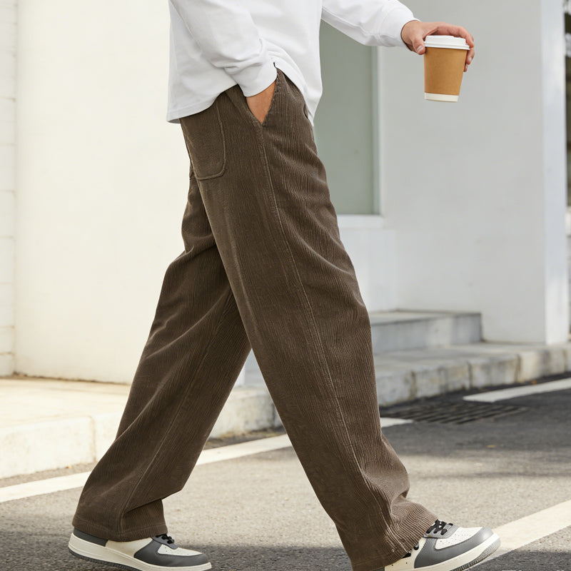 Men's Relaxed-Fit Drawstring Trousers with Side Pockets
