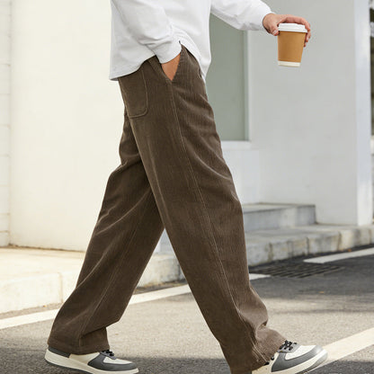 Men's Relaxed-Fit Drawstring Trousers with Side Pockets