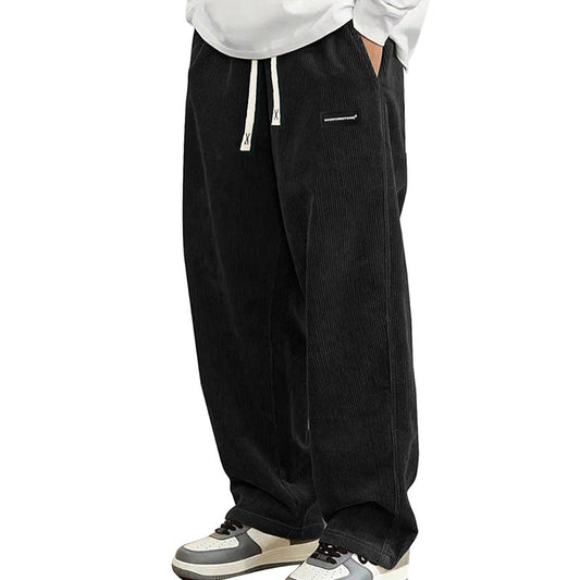 Men's Relaxed-Fit Drawstring Trousers with Side Pockets
