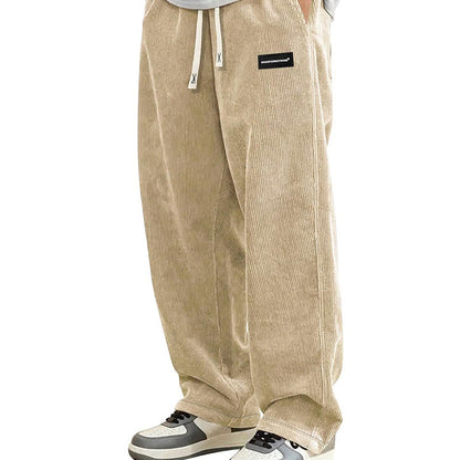 Men's Relaxed-Fit Drawstring Trousers with Side Pockets