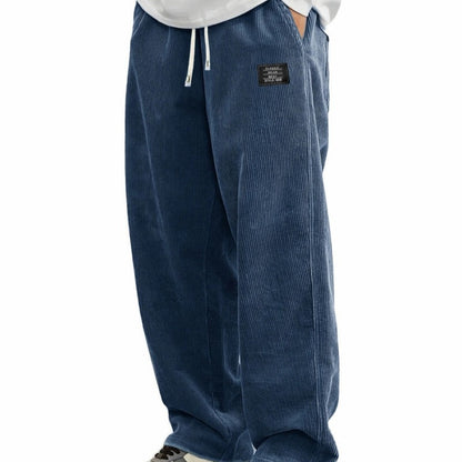 Men's Relaxed-Fit Drawstring Trousers with Side Pockets