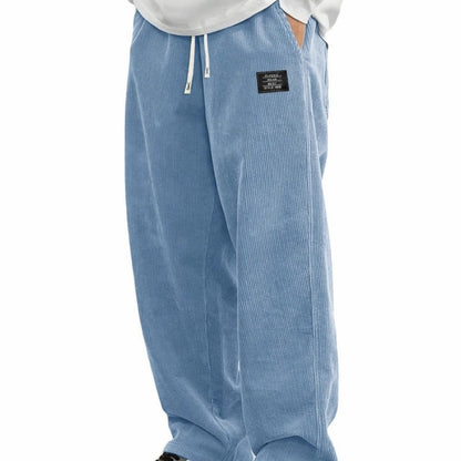 Men's Relaxed-Fit Drawstring Trousers with Side Pockets