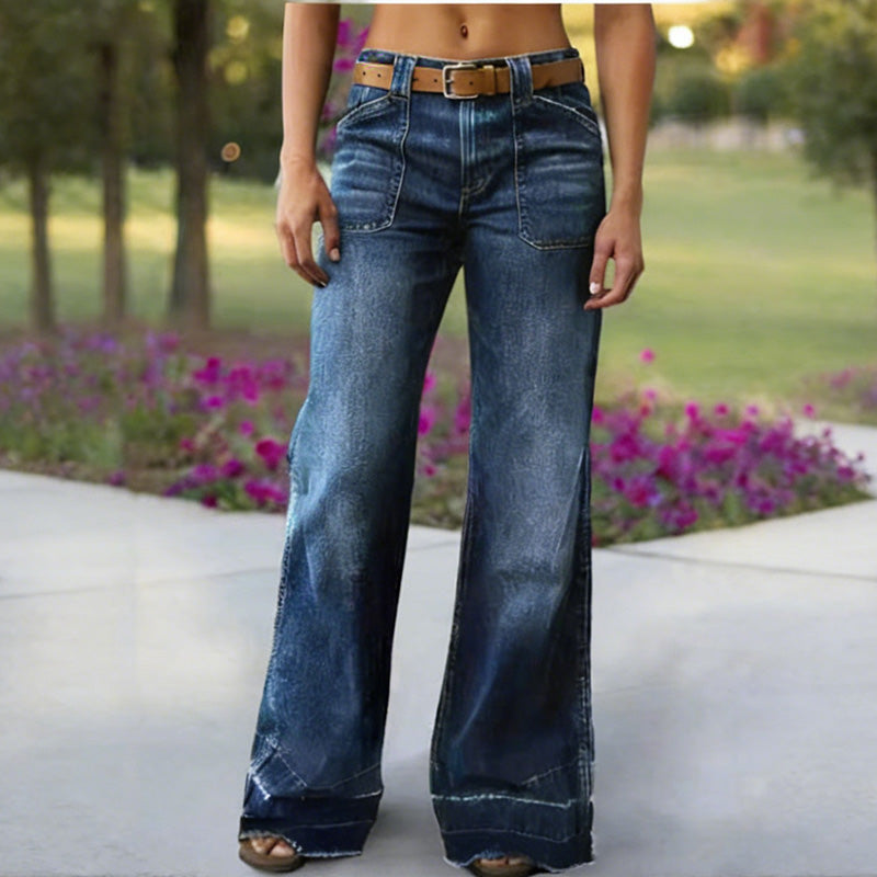 📢📢44% OFF!! ⏰Retro flared jeans for women with pockets