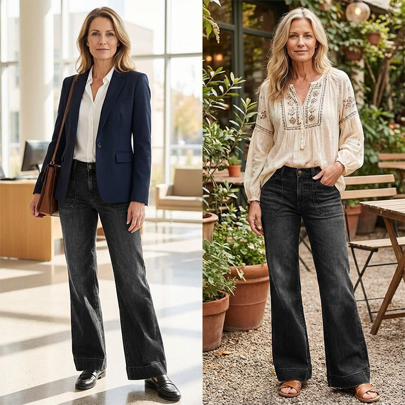 📢📢44% OFF!! ⏰Retro flared jeans for women with pockets