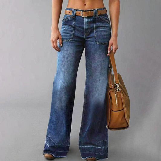 📢📢44% OFF!! ⏰Retro flared jeans for women with pockets