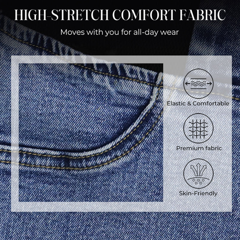 Women's high-waisted flared jeans made of stretch denim