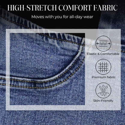 Women's high-waisted flared jeans made of stretch denim