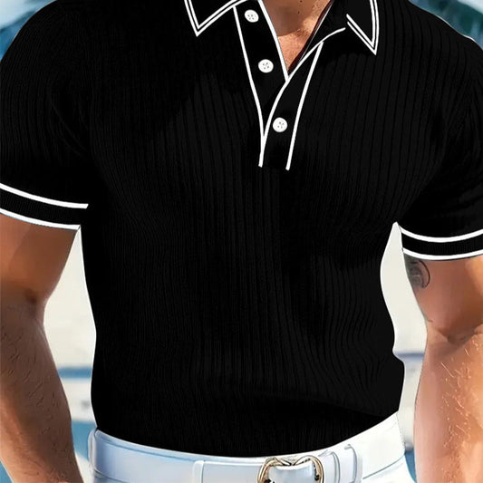 👕 44% OFF NOW! ☀️ Casual Short Sleeve Polo Shirt – Breathable Polyester, Modern Fit & Perfect for Relaxed Days 🏖️